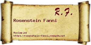 Rosenstein Fanni névjegykártya