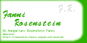fanni rosenstein business card